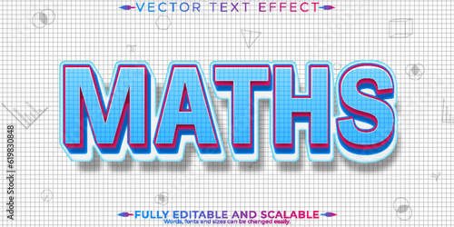 School text effect, editable math and geometry text style