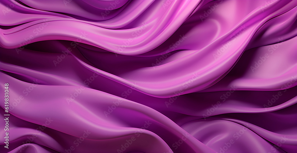 Obraz premium Abstract pink silk background with luxury realistic pink silk, satin drape textile background. Elegant fabric shiny smooth material with waves.