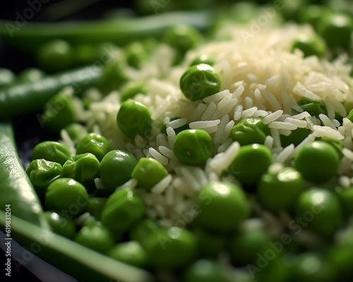 Risi e Bisi showing the texture of the rice and the vibrant green peas photo