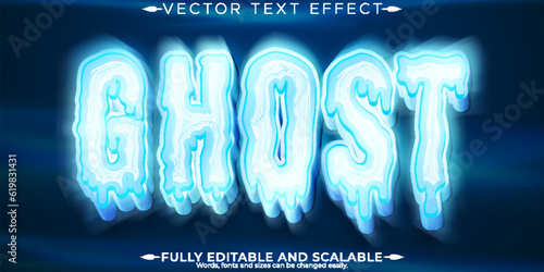 Ghost text effect, editable misty horror text style