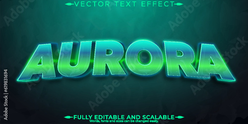 Aurora text effect, editable north pole and lights text style