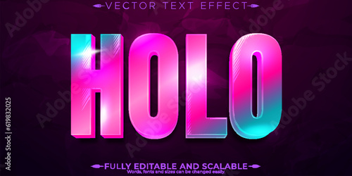 Holo text effect, editable future and hologram text style