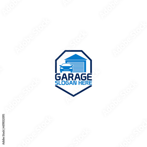Garage door Logo template isolated on white background