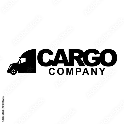 Truck icon. Black silhouette. Horizontal side view. Vector simple flat graphic illustration. Isolated object on a white background. Isolate.