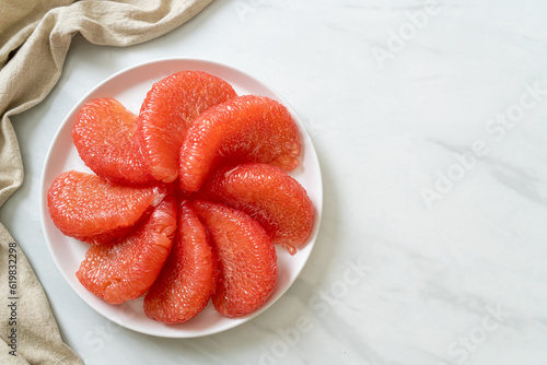 fresh red pomelo fruit or grapefruit