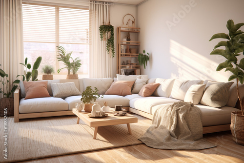 nterior of bright living room 