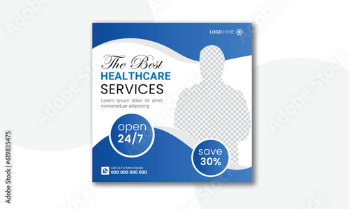 corporate medical social media banner design for healthcare hospital post template instragram post template.