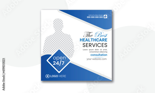 medical healthcare social media post design for hospital clinic and doctor banner template instragram post template.