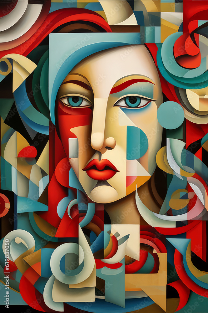 cubism in the style of optical illusion paintings