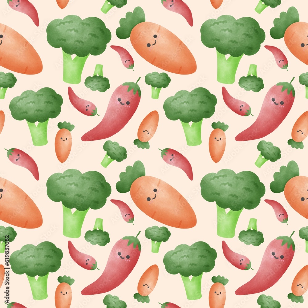 Fototapeta premium seamless pattern with vegetables