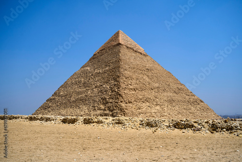 Khufu pyramid from the hills above. The Great Pyramids of Giza  Giza Plateau  Cairo  Egypt
