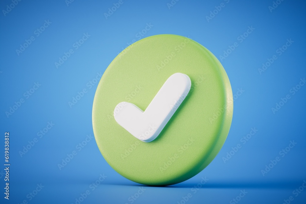 completed task icon isolated on blue background. 3d render completed task icon isolated on blue background. 3d render