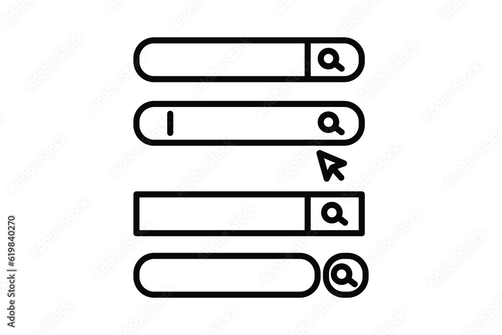 Search bar icon. Line icon style design. Simple vector design editable Search bar icon. Line icon style design. Simple vector design editable
