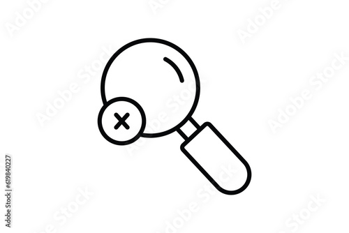 Screen Search no result icon. icon related to Find, Search. Line icon style design. Simple vector design editable