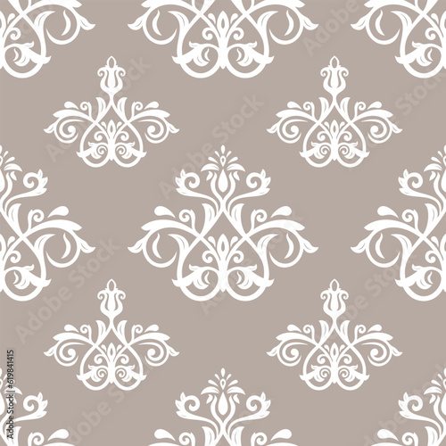 Orient brown and white vector classic pattern. Seamless abstract background with vintage elements. Orient pattern. Ornament for wallpapers and packaging