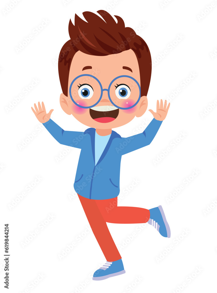Jumping kids. Happy funny children playing and jumping in different action poses education little team vector characters. Illustration of kids and children fun and smile Jumping kids. Happy funny children playing and jumping in different action poses education little team vector characters. Illustration of kids and children fun and smile