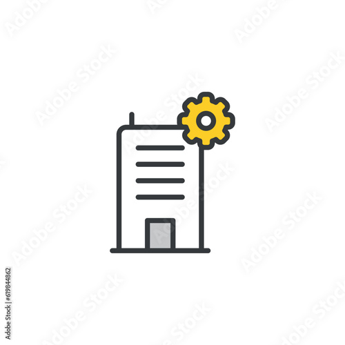 Building Management icon design with white background stock illustration