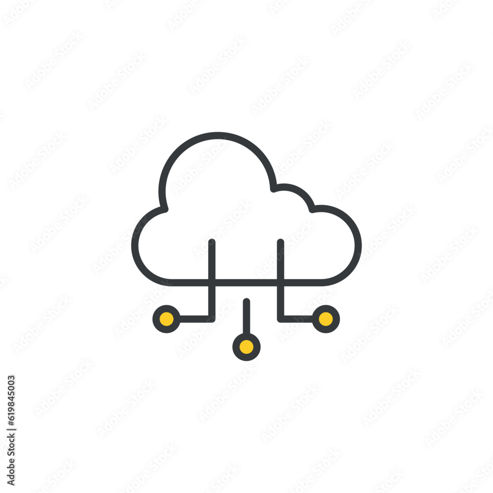 Smart Cloud icon design with white background stock illustration Smart Cloud icon design with white background stock illustration