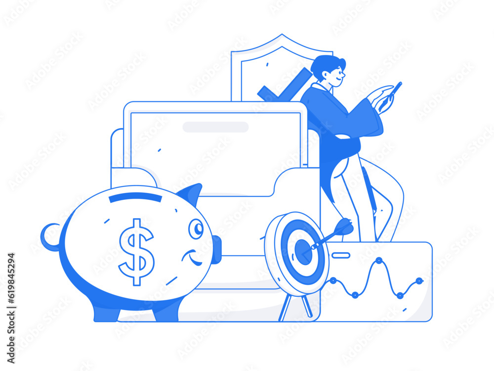 Internet finance and wealth management investment vector concept operation interactive illustration
Internet finance and wealth management investment vector concept operation interactive illustration