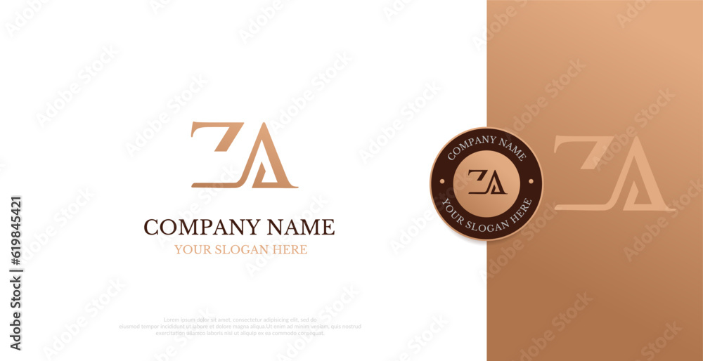 Initial ZA Logo Design Vector 