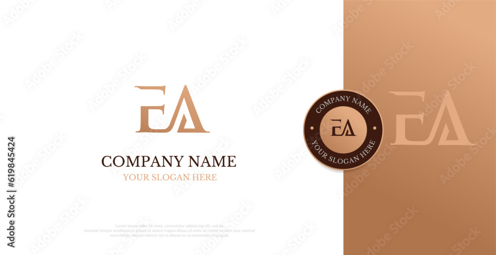 Initial EA Logo Design Vector 