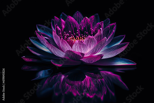 Peaceful Violet Lotus Reflections