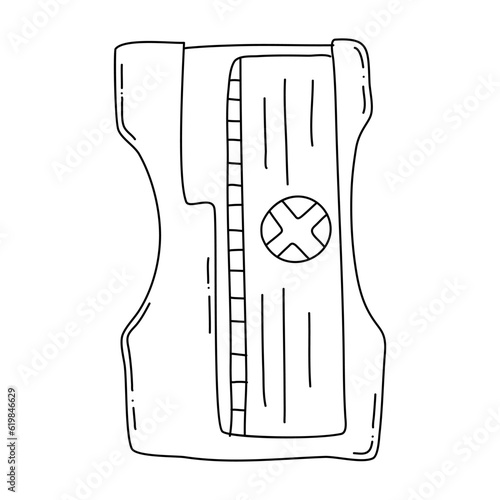 Doodle pencil sharpener icon in vector. Hand drawn pencil sharpener icon in vector. Isolated doodle pencil sharpener