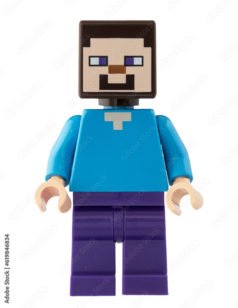 Naklejka premium Dortmund - Deutschland 4. Juli 2023 Lego Minifigure Minecraft Steve