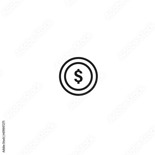 Dollar currency coin vector icon.
