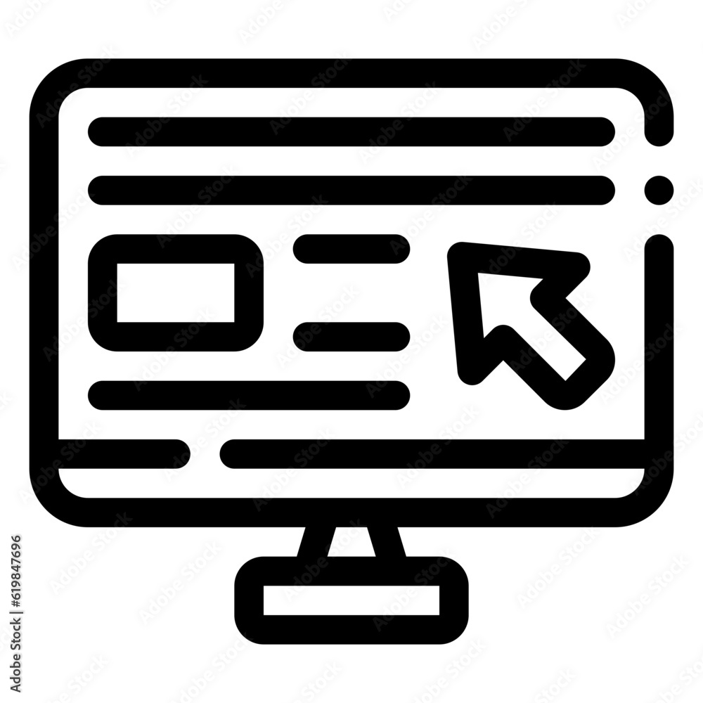 Computer Icon. Digital marketing concept. Outline icon Computer Icon. Digital marketing concept. Outline icon