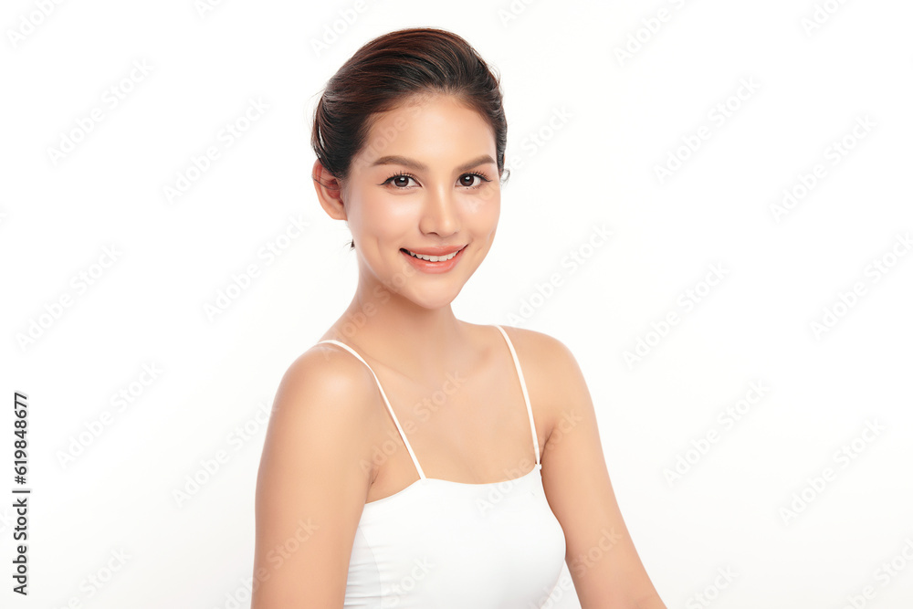 Beautiful young asian woman with clean fresh skin on white background, Face care, Facial treatment, Cosmetology, beauty and spa, Asian women portrait. Beautiful young asian woman with clean fresh skin on white background, Face care, Facial treatment, Cosmetology, beauty and spa, Asian women portrait.