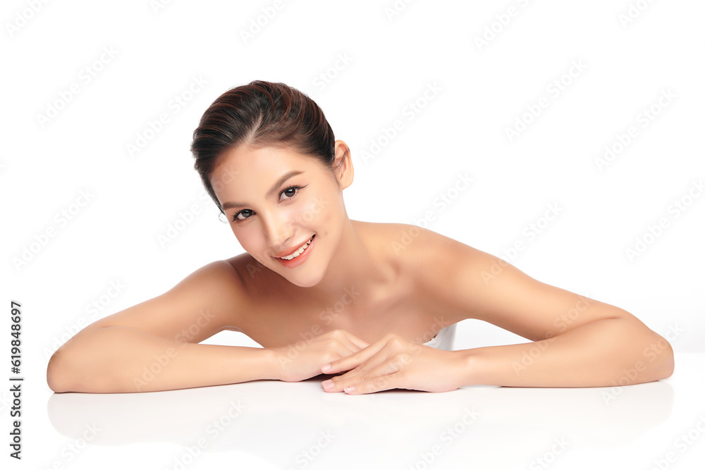 Beautiful young asian woman with clean fresh skin on white background, Face care, Facial treatment, Cosmetology, beauty and spa, Asian women portrait. Beautiful young asian woman with clean fresh skin on white background, Face care, Facial treatment, Cosmetology, beauty and spa, Asian women portrait.