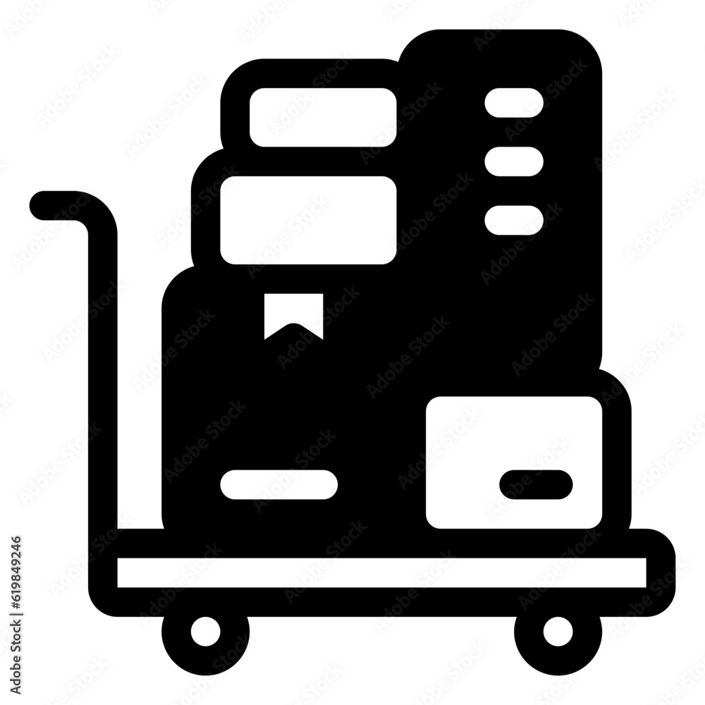 Trolley Icon. Digital marketing concept. Outline icon Trolley Icon. Digital marketing concept. Outline icon
