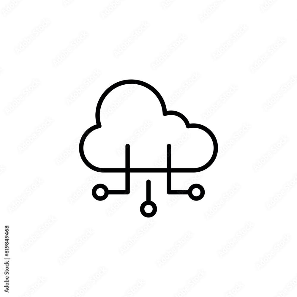 Smart Cloud icon design with white background stock illustration Smart Cloud icon design with white background stock illustration