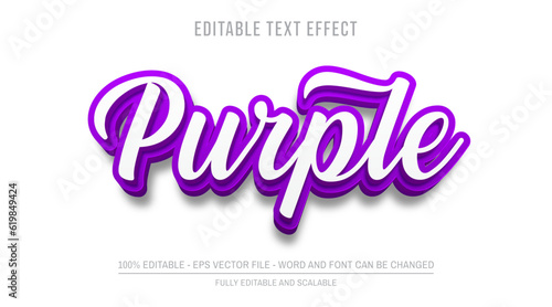 Editable text effect purple colors 