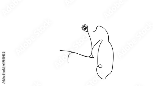 playful dog in continuous line drawing style single on white background vector illustration
