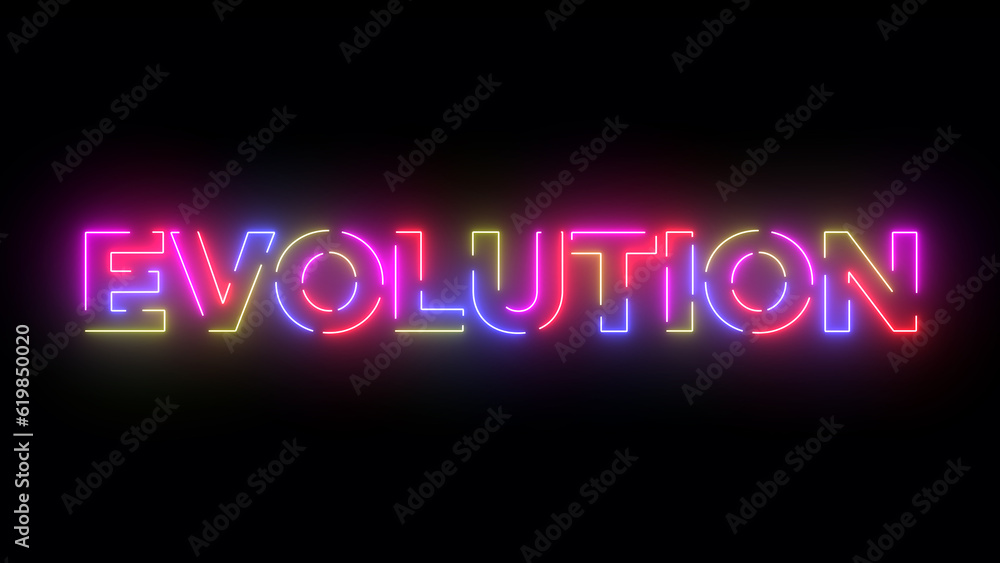 Obraz premium Evolution text. Laser vintage effect. Retrò style.