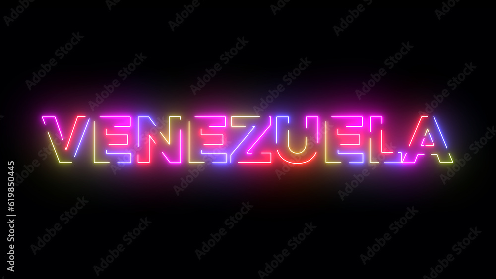 Venezuela text. Laser vintage effect. Retrò style.