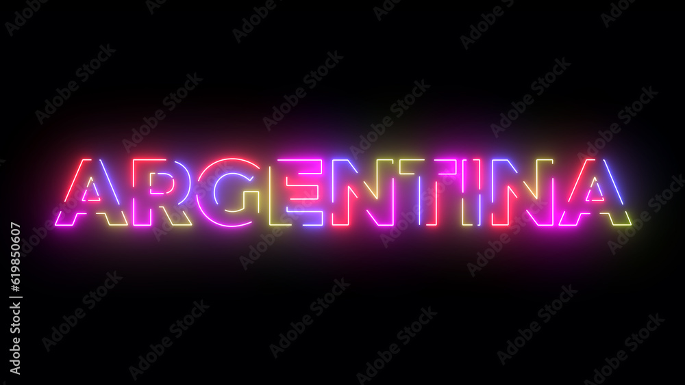 Argentina text. Laser vintage effect. Retrò style.