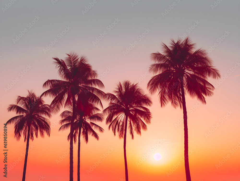 Sunset Palms Silhouettes of Palm Trees at Dusk