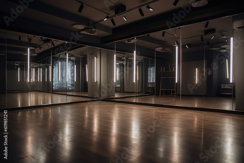empty dance studio in a metaverse. generative AI