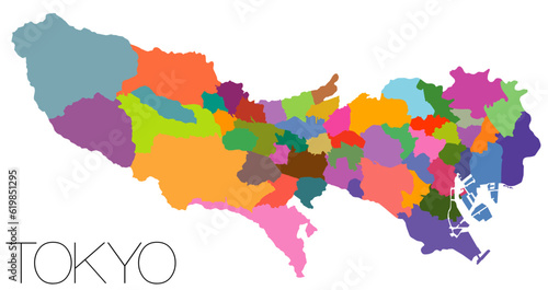 東京都の地図 23区 多摩地域 TOKIO map