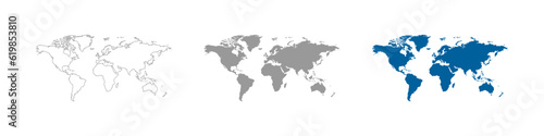 Obraz na plátně Map world. Vector. Country. Earth Globe