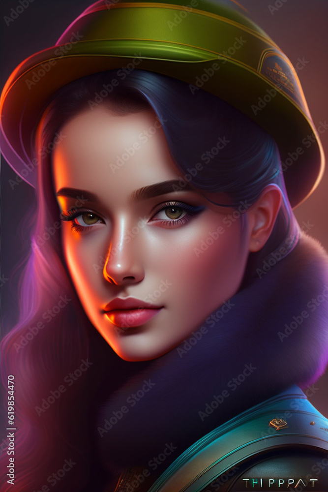 portrait of a girl with a hat portrait of a girl with a hat