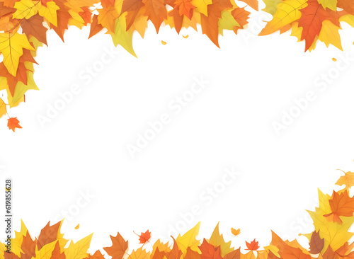 Card illustration autumn frame invitation on transparent background  generative ai
