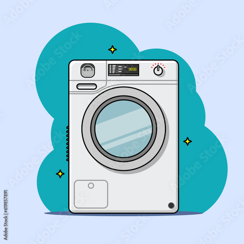 washing machine vector illustration. Washing machine illustration.