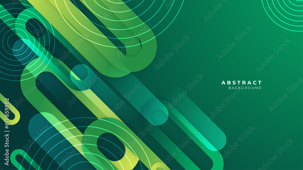 vector geometric abstract green and yellow background