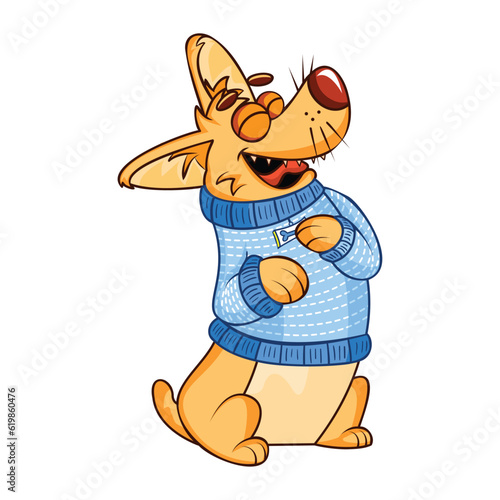 Vector Cartoon welsh corgi dog Character isolated illustration