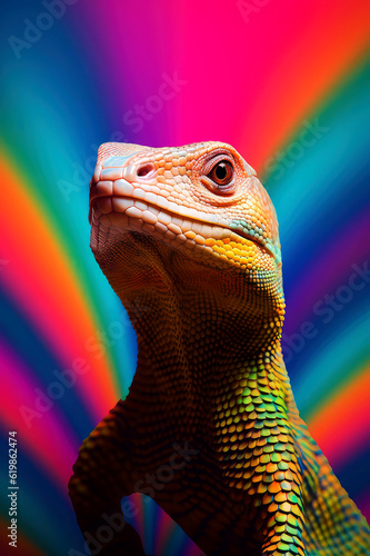 monitor lizard portrait  pop surrealism