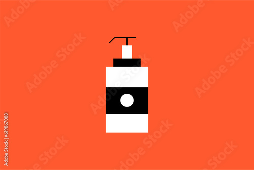 Vector antiseptic illustration in flat design style, geometric disinfectant icon.